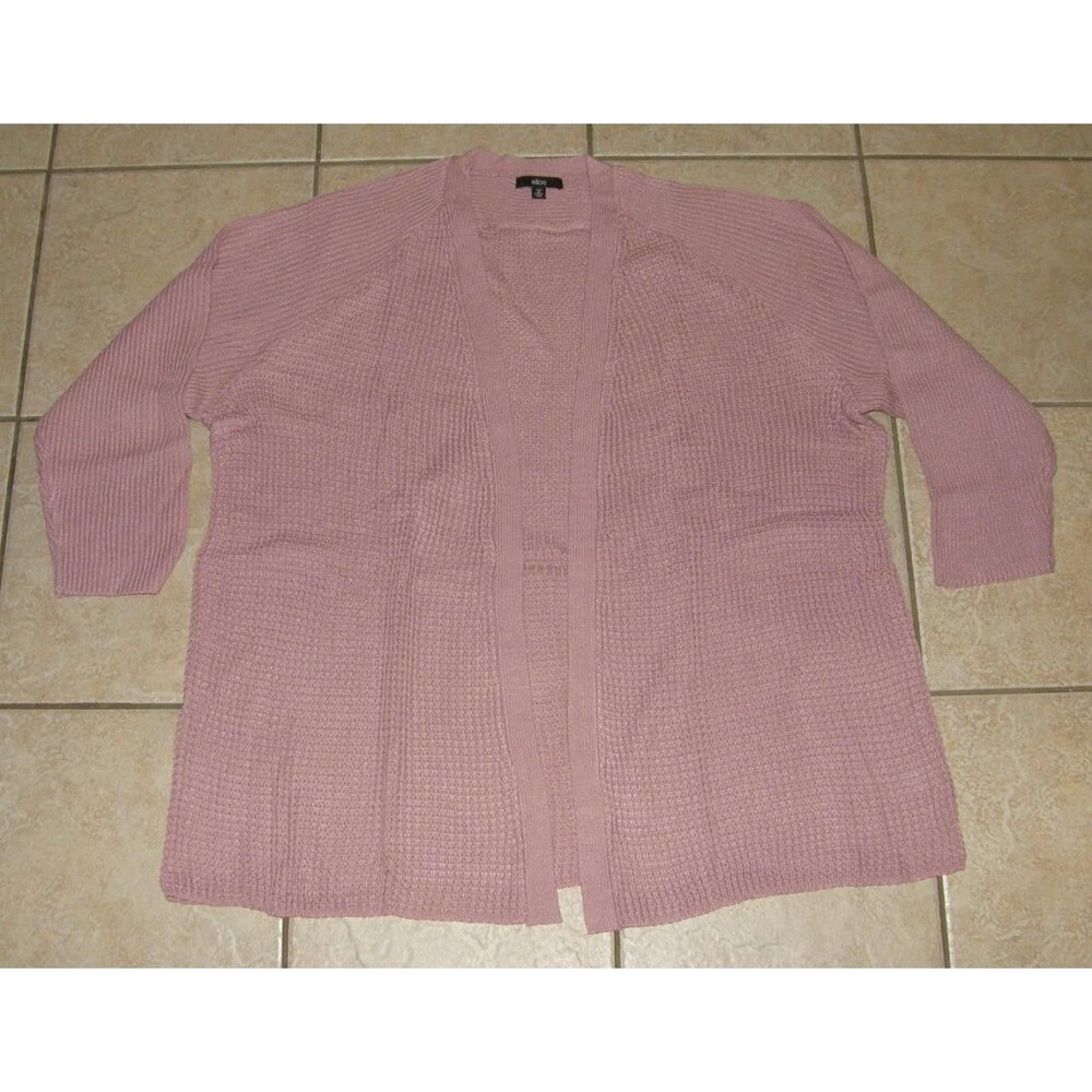 NEW Dusty Pink Plus Sz 30/32 Casual or Dress Open Kimono Cardigan Sweater ELLOS